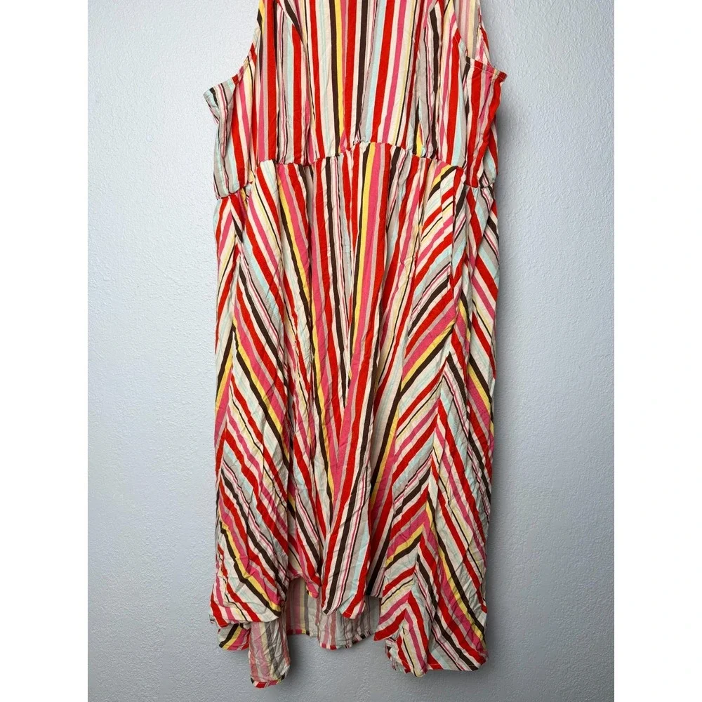 Torrid Dress Women's Size 3 Orange‎ Striped Sleevless Festival Eclectic Vacation